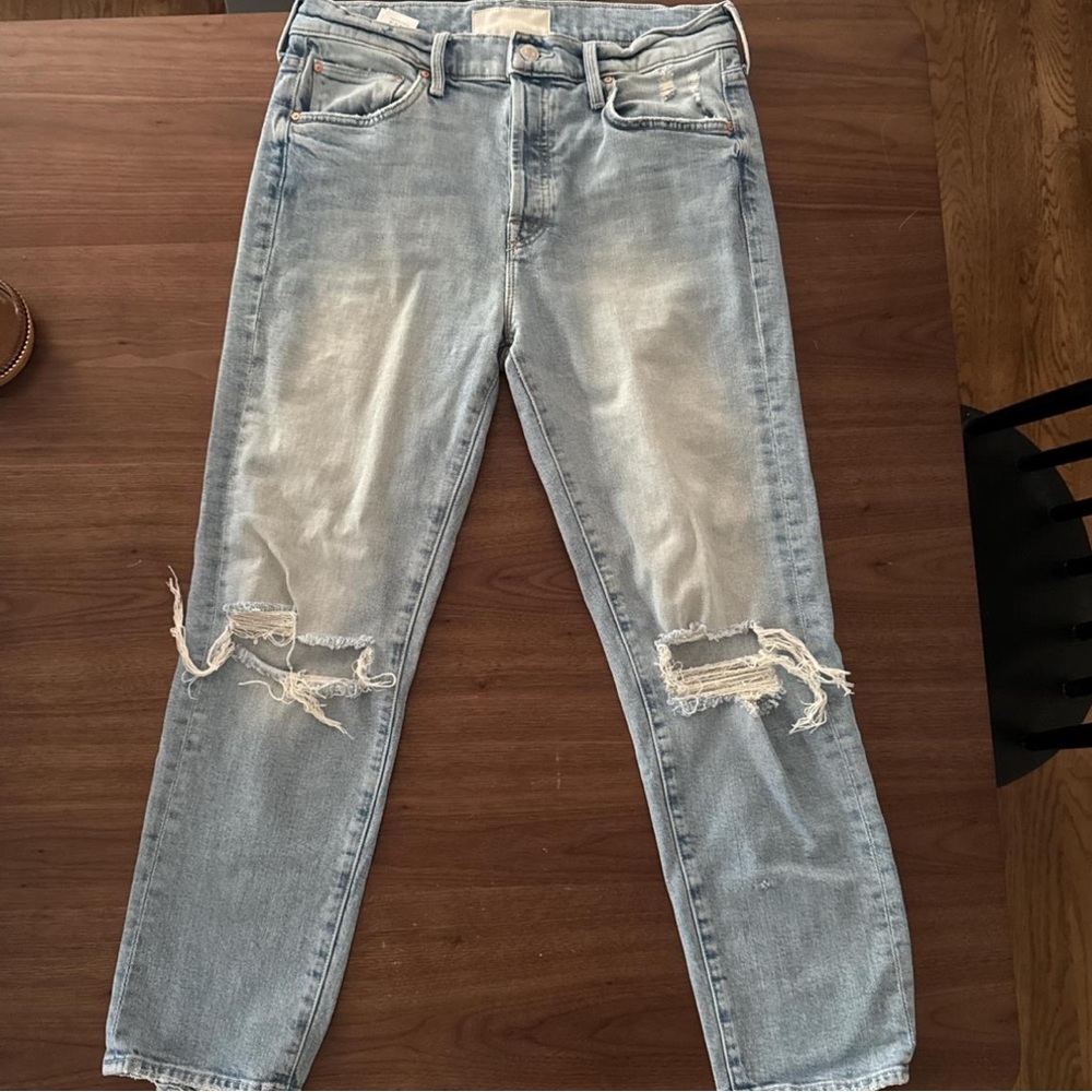MOTHER Sky Blue Denim Pants